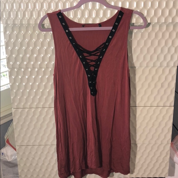 Francesca's Collections Dresses & Skirts - Burgundy Laced Up Dress